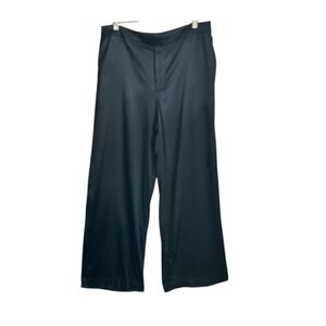 Madewell Large Black Satin Wide-Leg Pull On Pants Trousers Minimalist Formal